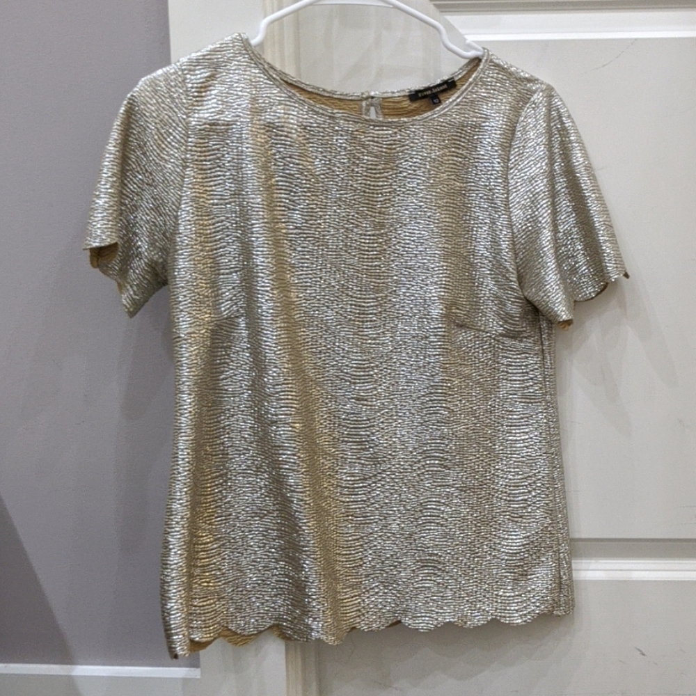 River island metallic silver Top